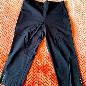 Black Slimming Stretch Crop Pants Size 14 #59